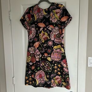 La DoubleJ Mini Swing Dress, Eden in Twill Silk, XS